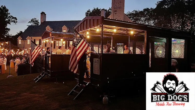 Big Dogs Mobile Axe Throwing Venue that uses Axcitement